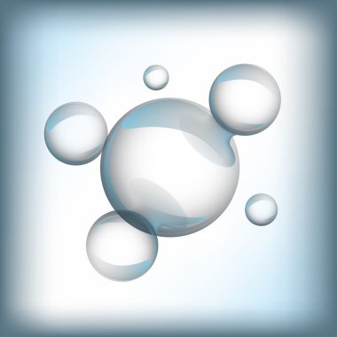 su molekülü şeffaf tarzı.