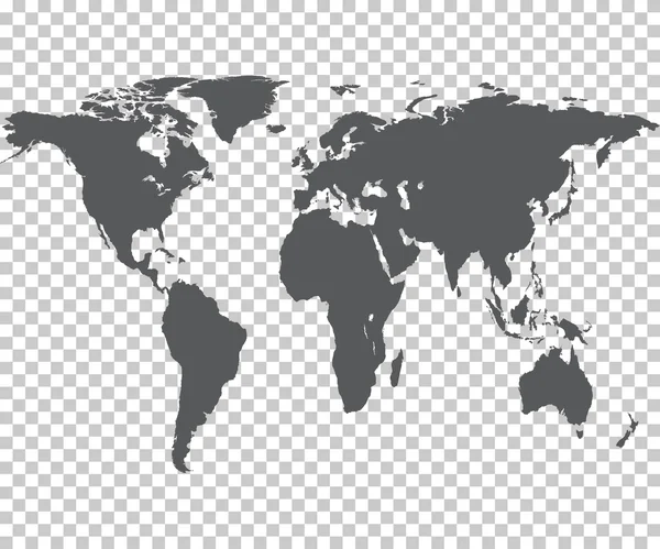 Mapa do mundo cinza — Vetor de Stock