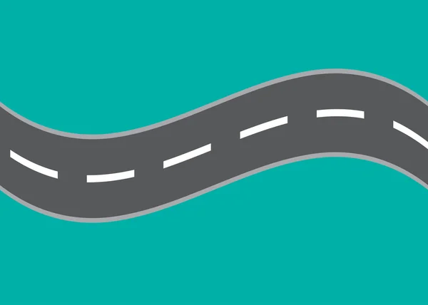 Route courbe avec des marques blanches . — Image vectorielle