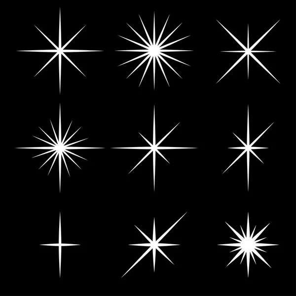 Luces brillantes estrellas — Vector de stock