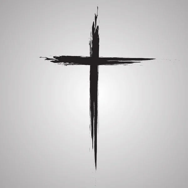 Иконка черного гранж-креста — стоковый вектор