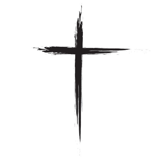 Иконка черного гранж-креста
 