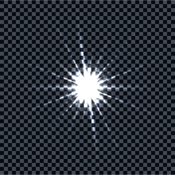 흰색 빛나는 빛 버스트 — 스톡 벡터