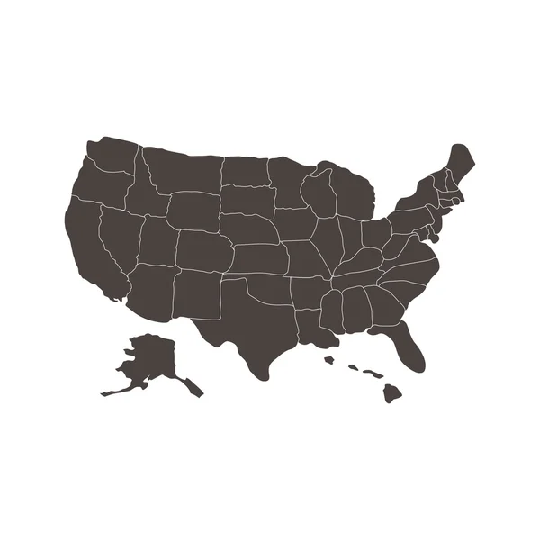 Gris USA mapa — Vector de stock