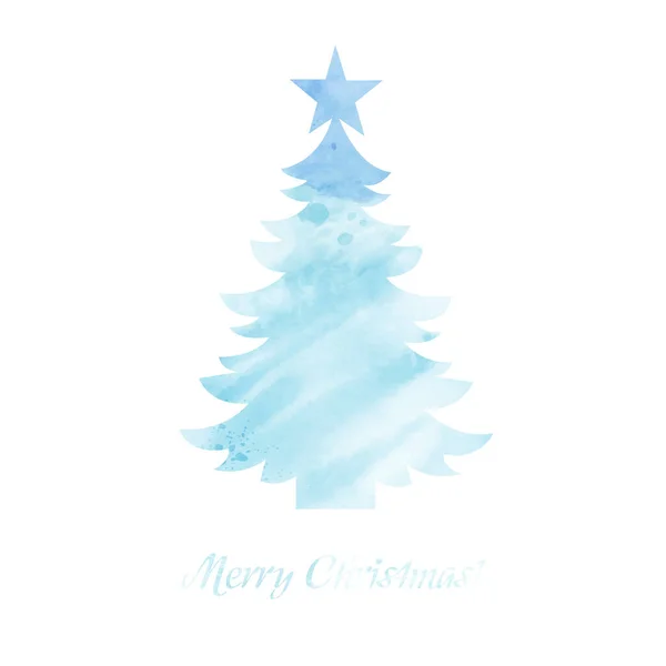 Christmas tree watercolor vector icon — Stock Vector