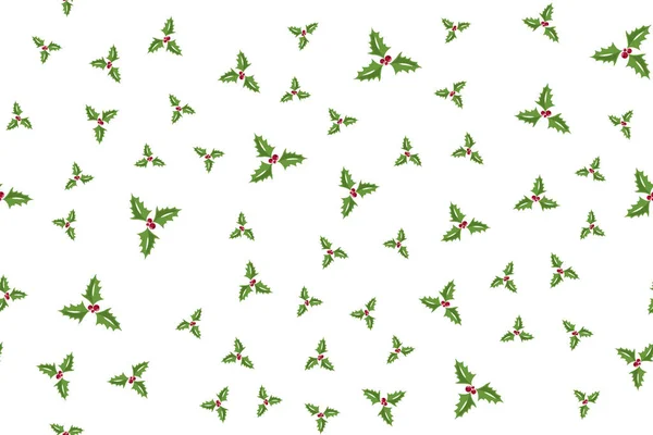 Рождественские ягоды падуба бесшовная иллюстрация картины. eps 10 — стоковый вектор