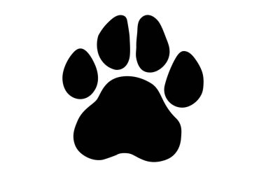 Paw Yazdırma simgesi. Beyaz üzerine vektör