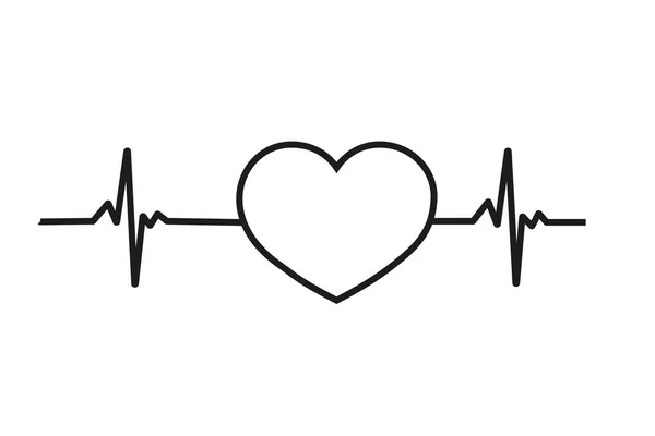 Διάνυσμα καρδιακών παλμών σε λευκό φόντο — Διανυσματικό Αρχείο