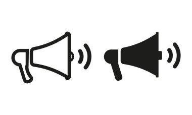 Beyaz arkaplanda megafon vektör düz simgesi