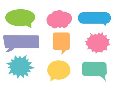 Renkli çağrı simgeleri beyaz arkaplanda izole edildi