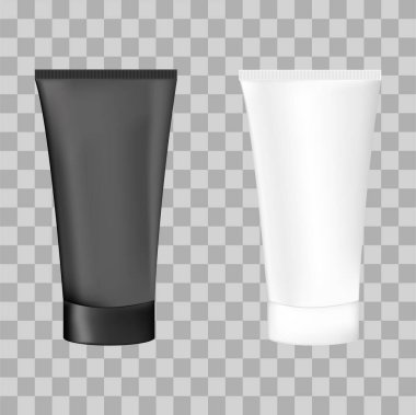 Krema, çorba, köpük ve şampuan için beyaz arkaplanda kozmetik paketini ayarla