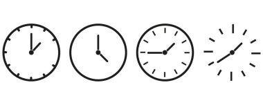 Vektör Zamanı ve Saat simgeleri seti. Saat simgesi koleksiyonu tasarımı.