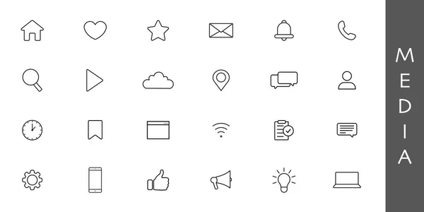 Σύνολο 16 Επικοινωνήστε μαζί μας web icons in line style. Web και κινητό εικονίδιο. Συνομιλία, υποστήριξη, μήνυμα, τηλέφωνο. Εικονογράφηση διανύσματος — Διανυσματικό Αρχείο