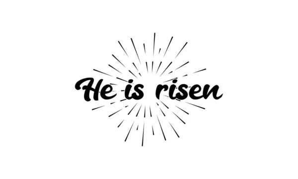 Easter. He is risen lettering. Christian typography poster. Easter poster. Easter lettering. Vector — Stock Vector