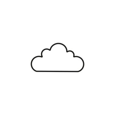 Beyaz üzerine bulut simgesi. Vektör illüstrasyonu.