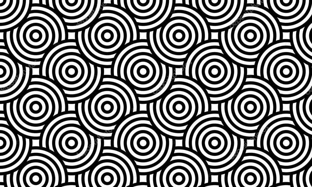 Abstract simple geometric vector seamless pattern with black line texture on white background. 