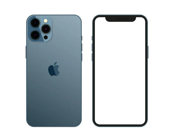Vinnytsia, Ουκρανία - 12 Μαΐου 2021: Νέο iPhone 12 pro ή pro max σε χρώματα γραφίτη, από την Apple Inc. Οθόνη iphone και πίσω πλευρά iphone. — Διανυσματικό Αρχείο