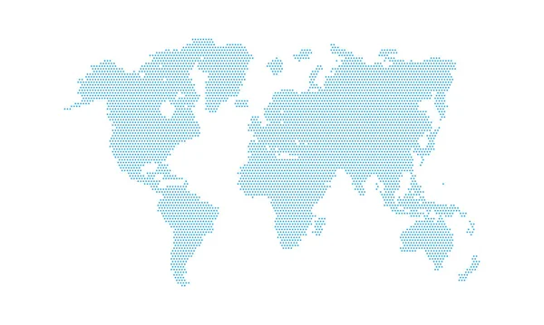 Gepunktete Weltkarte. Vektorillustration — Stockvektor