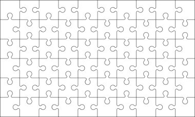 Bulmaca ızgarası - boş şablon. 60 parçalı yapboz. 