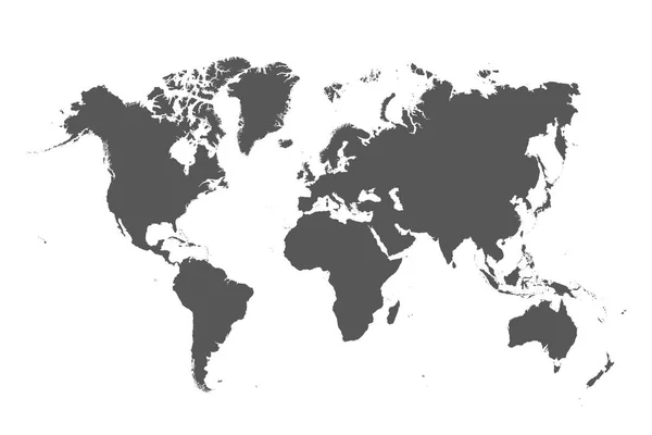 Weltkarte auf weißem Hintergrund. — Stockvektor
