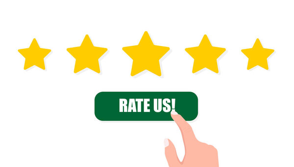 Рейтинг пяти звезд на белом