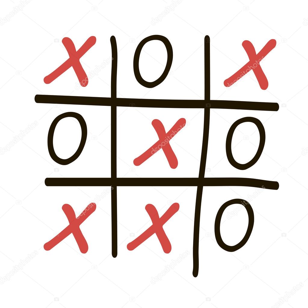 Doodle tic tac toe game Royalty Free Vector Image