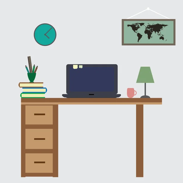 Ofis işyeri düz vektör tasarım.