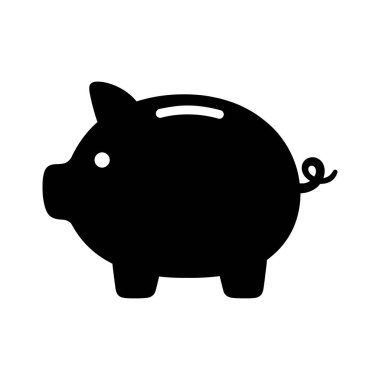 Domuz kumbarası ikonu. Domuz kumbarası tasarruf para simgesi