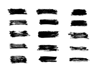 Mürekkep fırçasıyla fırça darbesi ve sürtünmeli boya şablonu.