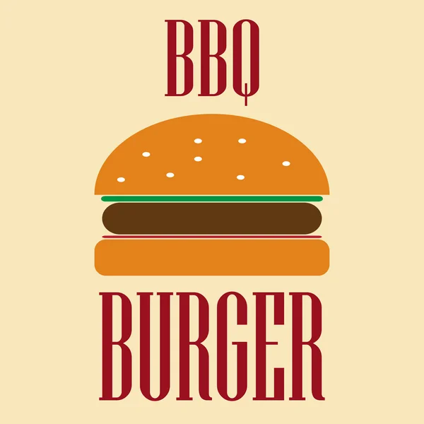 Barbacoa Hamburguesa, vector — Vector de stock