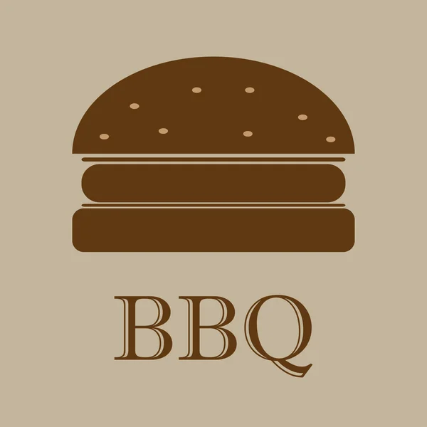 BBQ Burger, vetor —  Vetores de Stock