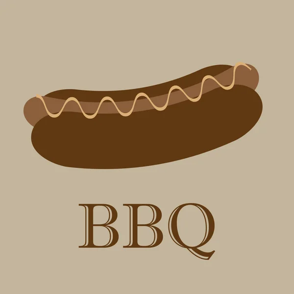 Hot Dog BBQ — Stock Vector