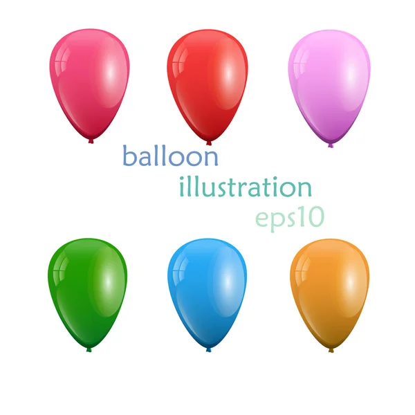 Μπαλόνια χρώμα σε άσπρο φόντο — Διανυσματικό Αρχείο