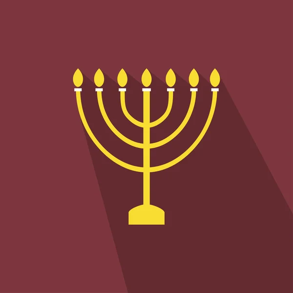 Hanukkah apartamento de vacaciones icono elegante — Vector de stock