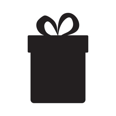 Beyaz arkaplanda hediye kutusu simgesi.