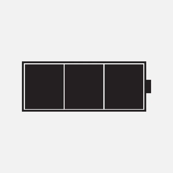 Icône de batterie sur gris — Image vectorielle