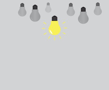 parlayan ve elektrik ampulleri açık