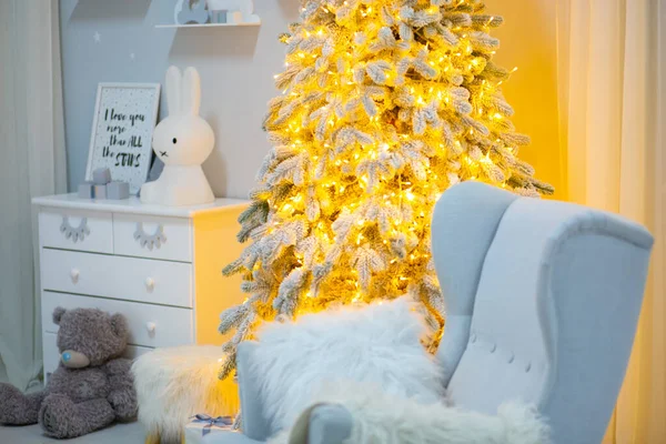 Decoración Año Nuevo Con Hermoso Árbol Año Nuevo — Foto de Stock