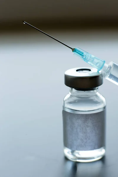 Covid Vaccin Contre Coronavirus Seringue Image Conceptuelle — Photo