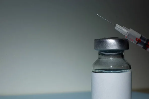 Covid Vaccin Contre Coronavirus Seringue Image Conceptuelle — Photo