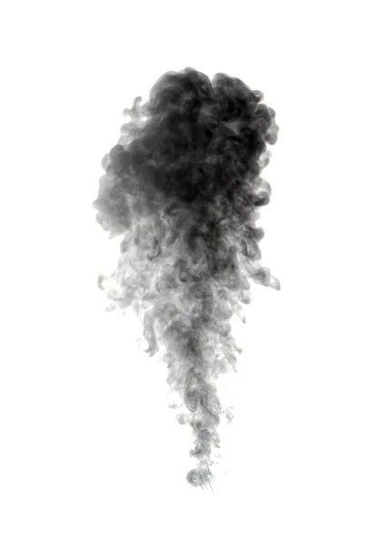 Abstract black smoke on white background — Stock Photo, Image