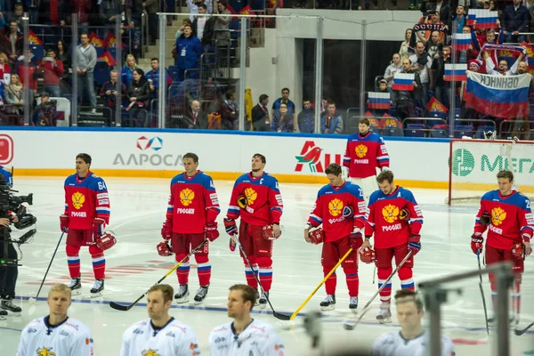 Moskou - 30 April 2016: De spelers Russische nationale ploeg en — Stockfoto