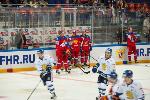 Moskva - 30 April 2016: Spelarna ryska landslaget och — Stockfoto