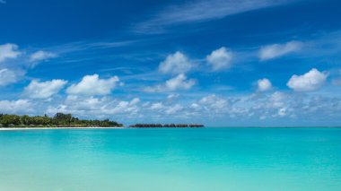 Perfect tropical island paradise beach Maldives clipart
