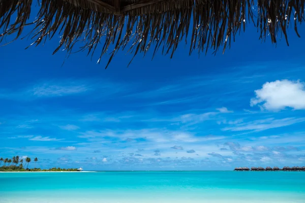 Perfeito ilha tropical paraíso praia Maldivas — Fotografia de Stock