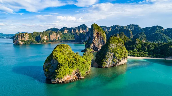 Railay Beach Thailand Krabi Province Aerial View Tropical Railay Pranang — Stock Photo, Image