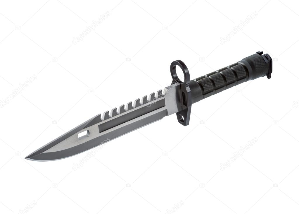 Black military knife