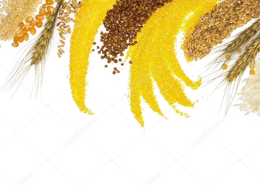 Cereals - maize ,wheat, buckwheat, millet, rye, rice and peas