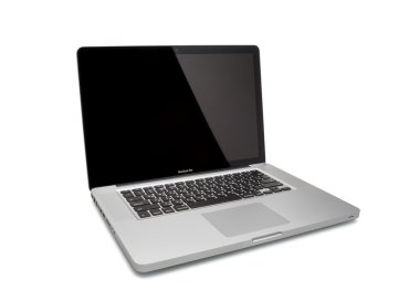 Moskova, Rusya - 10 Mayıs 2014: Fotoğraf bir Macbook Pro. Apple Inc tarafından geliştirilen bir dizüstü MacBook Pro olduğunu.
