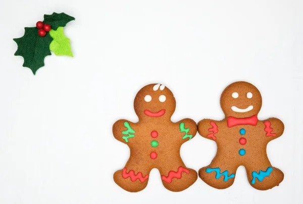 Gingerbread cookies on the white background — Stock Photo, Image